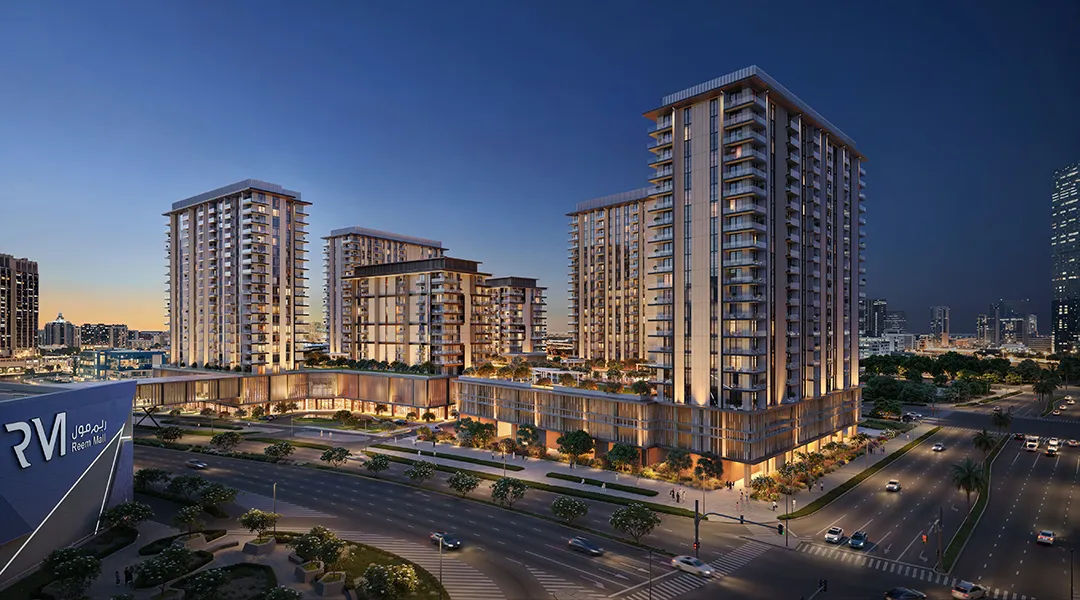Illuminated UAE waterfront development